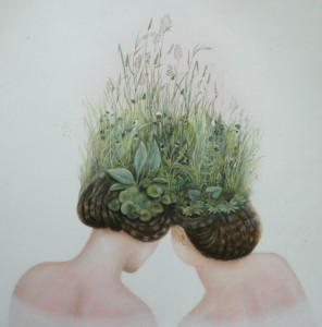 " Touffe d'herbes " 120 x120 cm