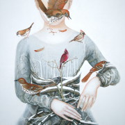 " Coeur cardinal " 100 x 90 cm