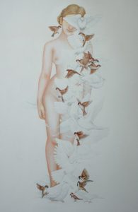" Vénus aux moineaux " 170 x 109 cm Sold