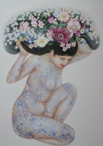 " Bouquetier " 123 x 75 cm